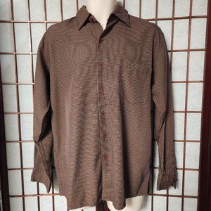 Bruno Sueded Microfiber Red/Green Checked Button Up Shirt Size M